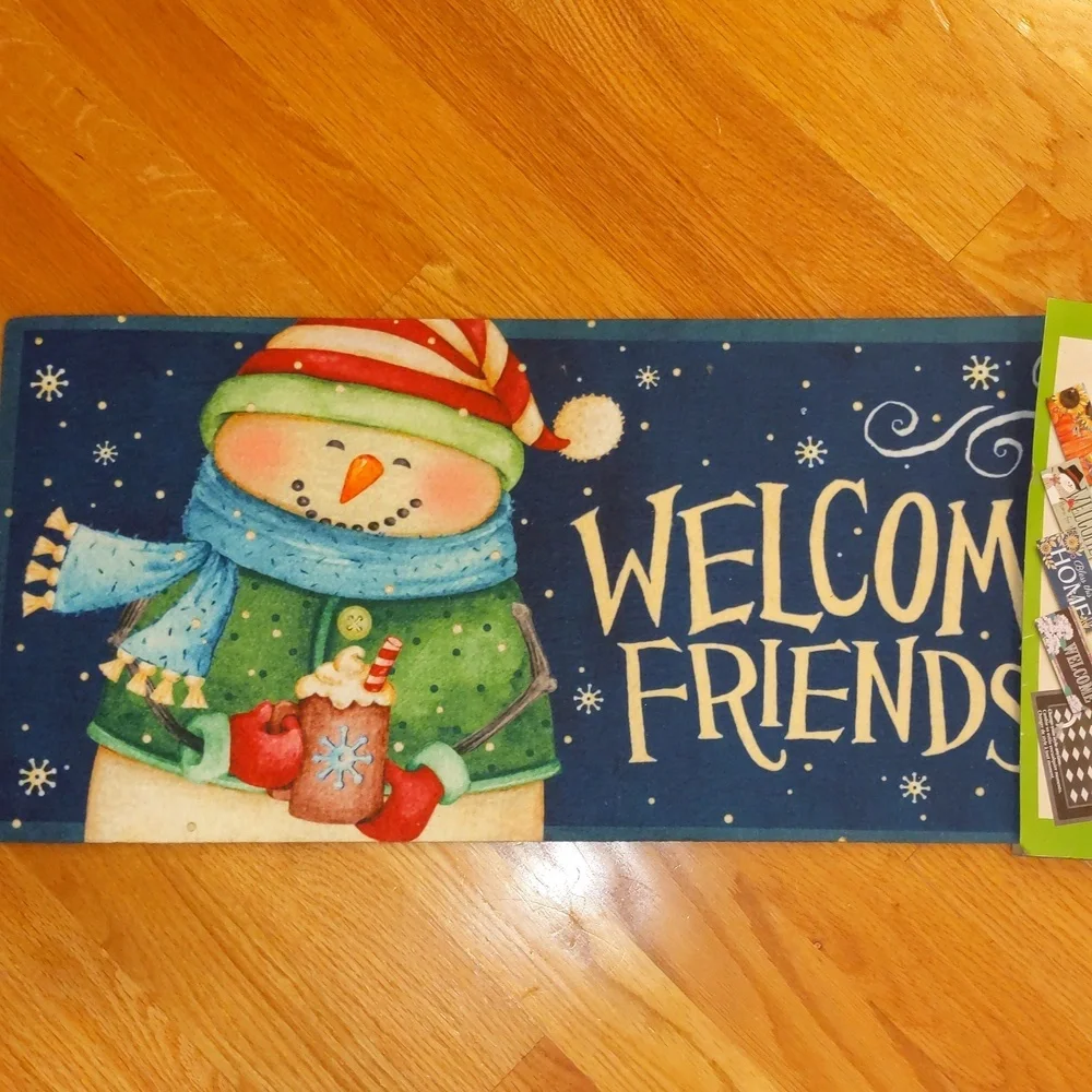 Small Door Mat Doorstep Mouse Pad Winter Tiny Home Cottage Minimalist New - Picture 2 of 5